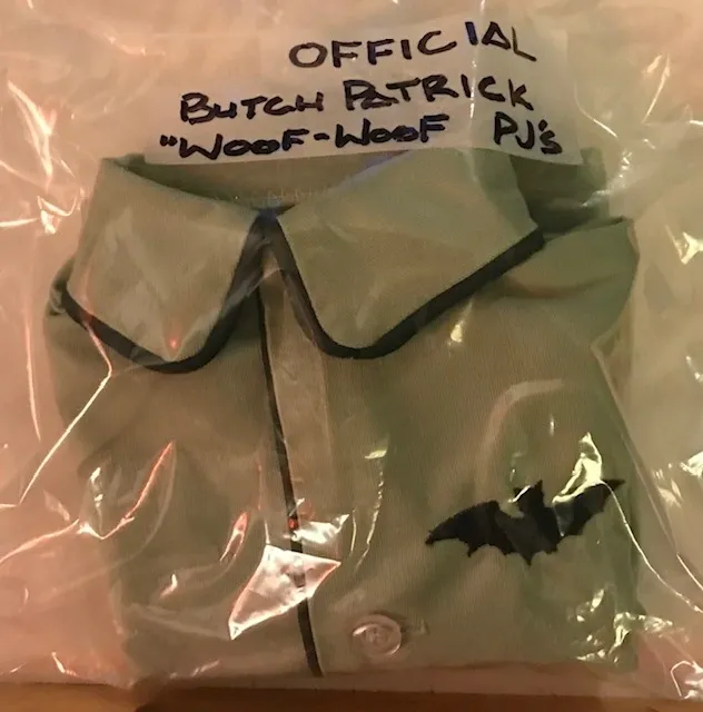 A bag of batman merchandise is shown.